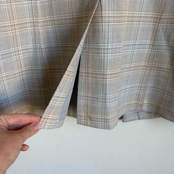 Rachel Zoe Preppy Plaid Sleeveless Blazer Long Line Vest Small - Picture 12 of 13